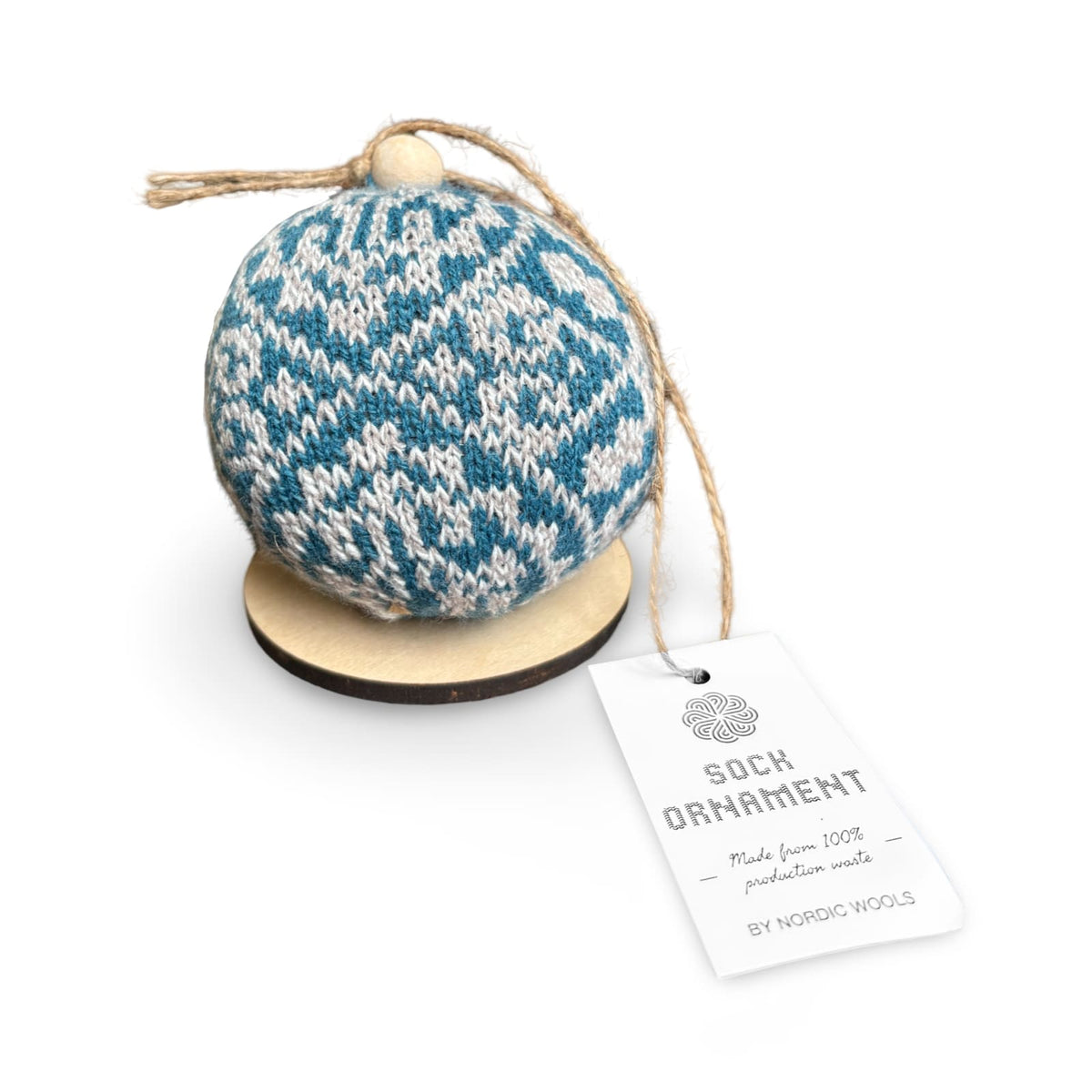 Zelta Teal Knit Christmas Ornament