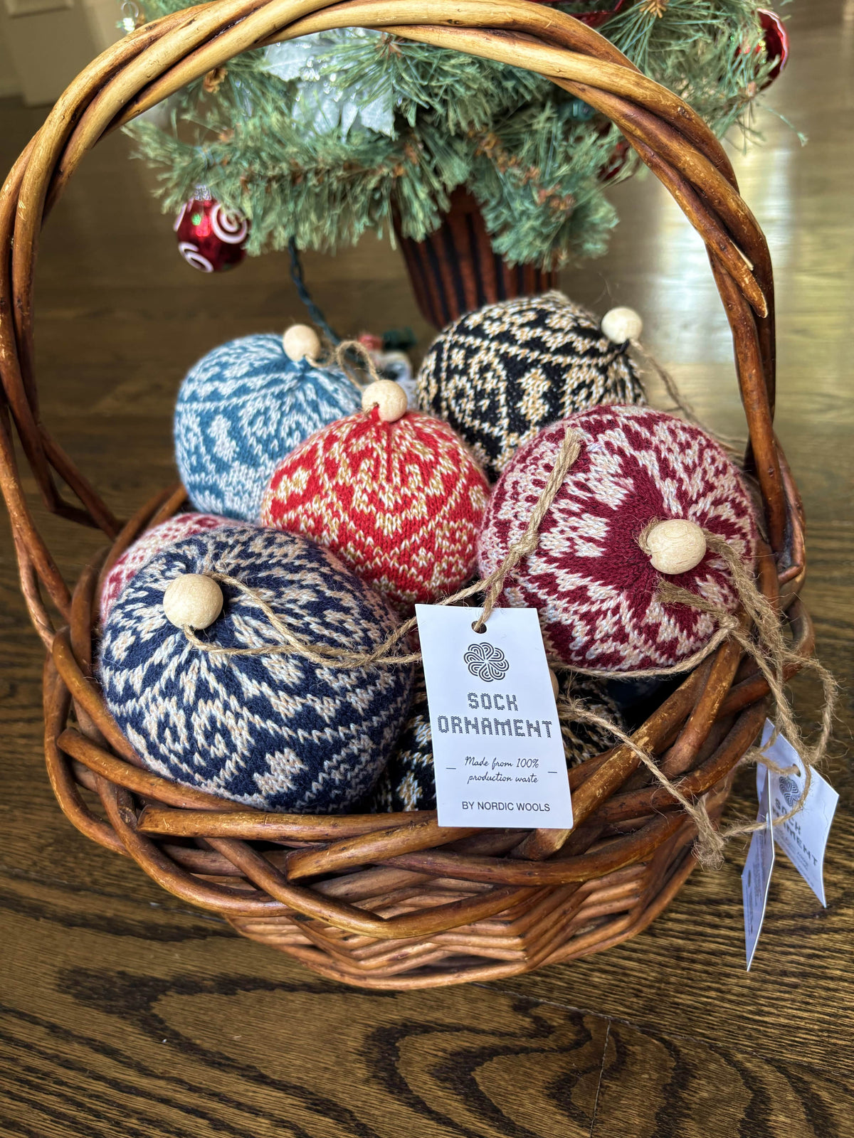 Zelta Teal Knit Christmas Ornament