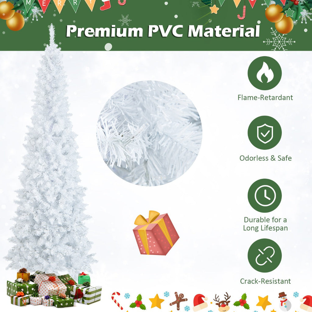 NNECW 2.1M Pre-Lit White Christmas Tree with 8 Lighting Modes